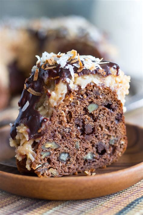 Blend all ingredients in a large bowl. Easy German Chocolate Bundt Cake Recipe - The Gold Lining Girl
