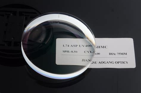 high index 1 74 super hydrophobic coating cr39 single vision ultra thin prescription lenses