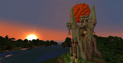 Mage Tower With Floating Lava Ball Minecraft Map