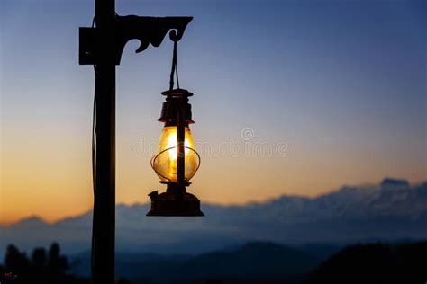 Lantern At Sunset Stock Image Image Of Decoration Landscape 57475027