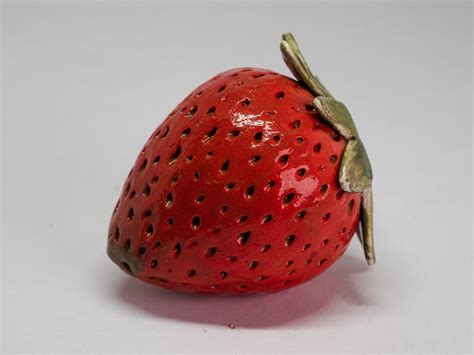 Ceramic Strawberry 2pcs Ceramic Fruit Realistic Fruit Etsy