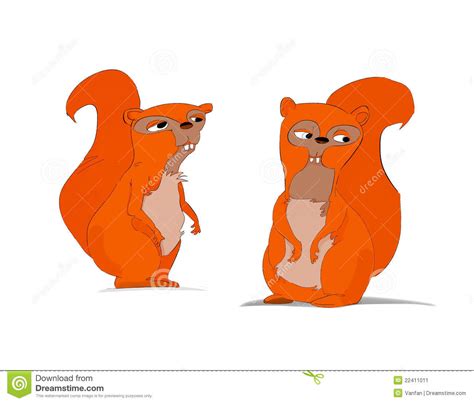 Funny Cartoon Squirrels Stock Image Image 22411011