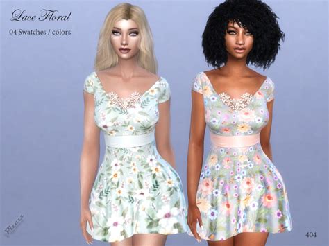 The Sims Resource Lace Floral Dress