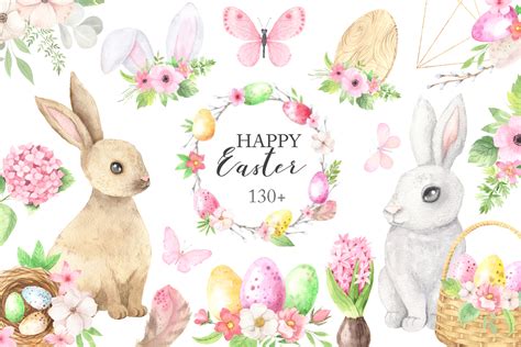 Watercolor Easter Spring Bunny Set Graphic By Larysa Zabrotskaya