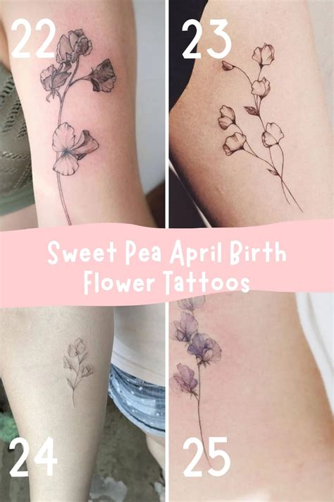 April Birth Flower Tattoo Daisy Sweet Pea Tattooglee Birth