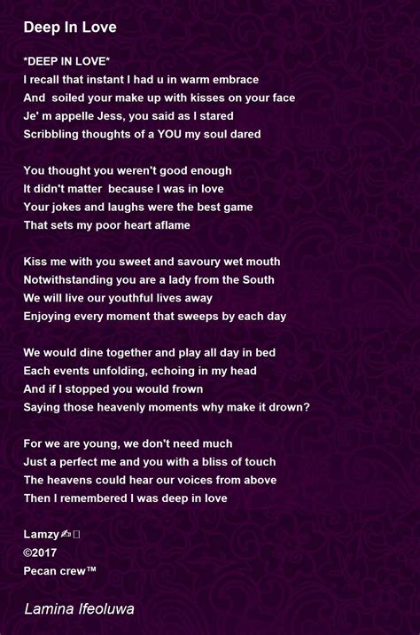 Deep In Love Poem By Lamina Ifeoluwa Poem Hunter