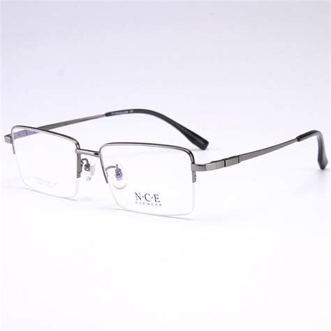 Bclear Mens Semi Rim Rectangle Titanium Frame Eyeglasses My007 Titanium Eyeglasses Modern