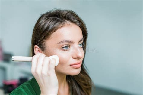 Woman Applying Cosmetic Stock Photo Image Of Caucasian