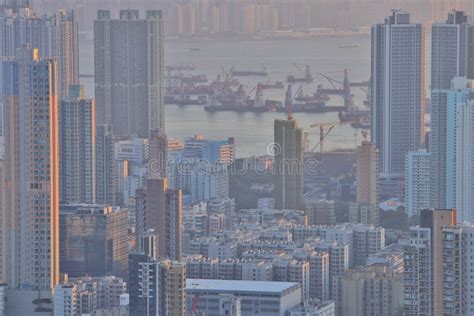 A Dense High Rise Apartments In Kowloon Hong Kong Stock Image Image