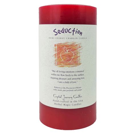 6 Reiki Charged Herbal Pillar Candle Seduction Scent