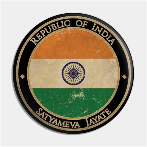Vintage Republic Of India Asia Asian Flag India Pin Teepublic