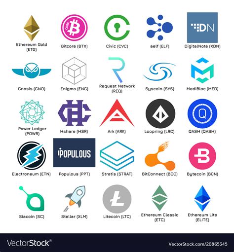 Use logodesign.net's logo maker to edit and download. Set of logos of popular cryptocurrency Royalty Free Vector