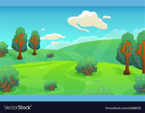 Cartoon Landscape Nature Background Royalty Free Vector