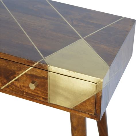 All products from gold writing desk category are shipped worldwide with no additional fees. Mango Hill Nordic Style Writing Desk with Gold Detailing