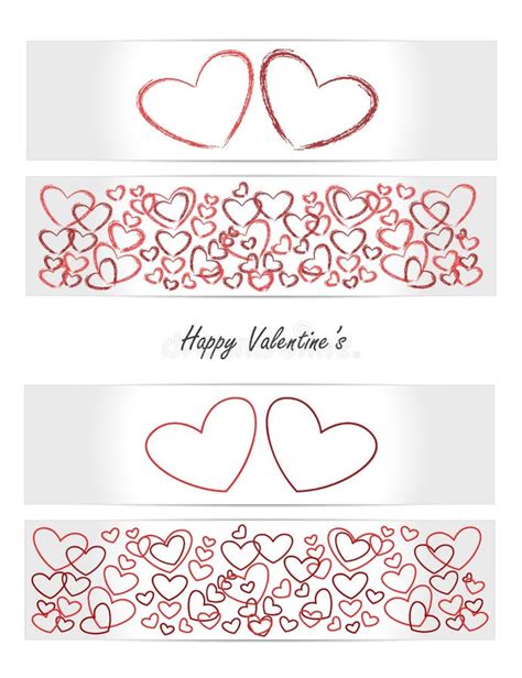 Valentine S Card Heart Set Of Vectors Banners Cards Tickets Stock