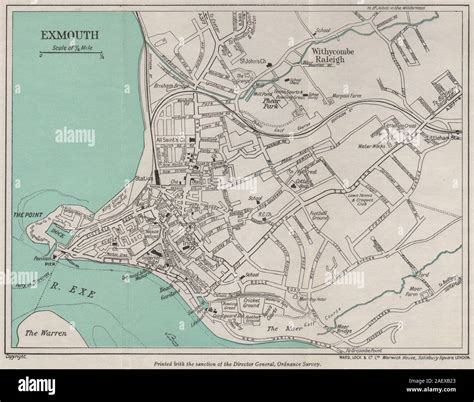 Exmouth Vintage Towncity Plan Devon Ward Lock 1948 Old Vintage Map