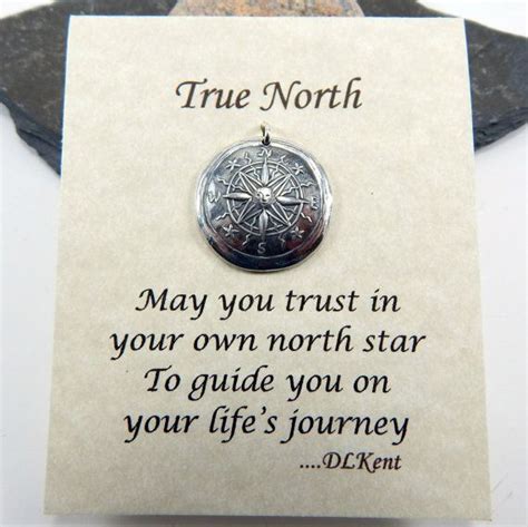 The reality is that no one can be authentic by trying to be like someone else. Extra Large Silver Compass Pendant Inspirational Jewelry | Etsy | True north quotes, True north ...