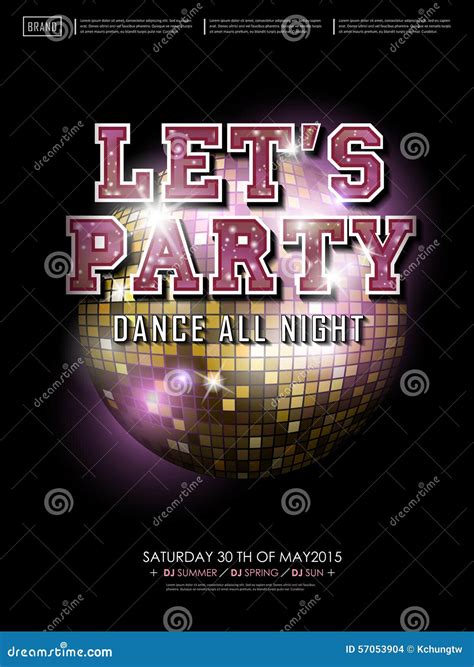 Gorgeous Dance Party Poster Design Stock Vector Illustration Of