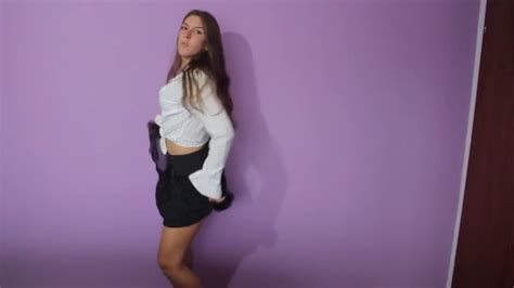 Amazing Upskirt Teen Cam Girl Dancing In A Stunning Short Black Skirt