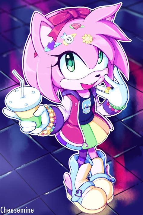 Pin By Paula On Amygirls Amy Rose Sonic Fan Art Rosé Fanart