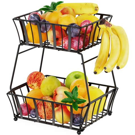 Fruit Basket Ispecle 2 Tier Countertop Fruit Storage Basket With
