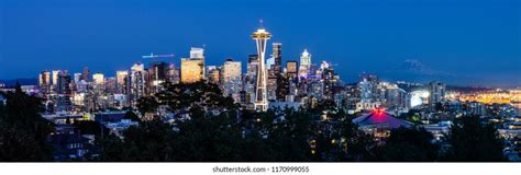 Seattle Skyline Panorama Viewed Kerry Park Stock Photo 3222556