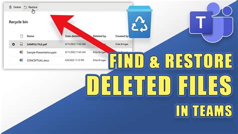 Ms Teams How To Find Restore Deleted Files From The Recycle Bin