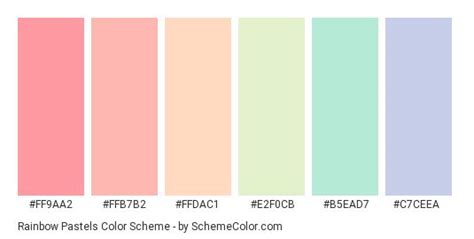 Download Rainbow Pastels Color Scheme Consisting Of FF AA FFB B FFDAC E F Paletas