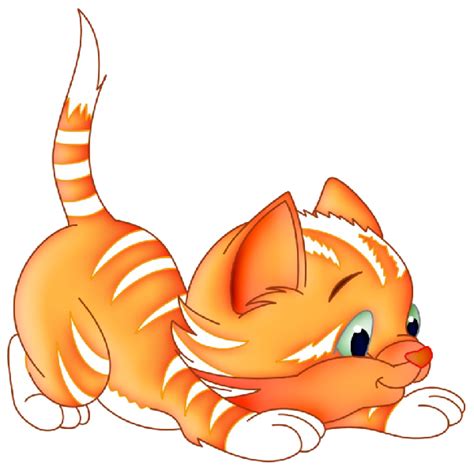Funny Cartoon Kittens Clip Art Images On A Transparent