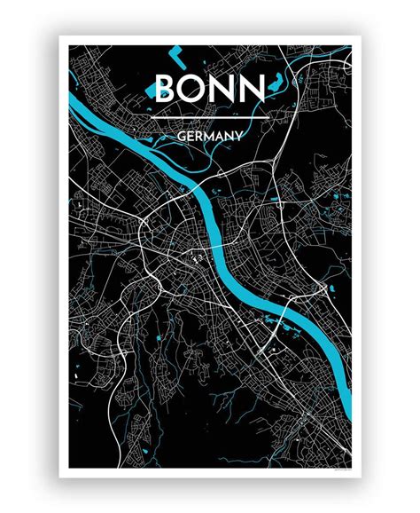 Bonn Map Art Print Personalized Map Art Map Art Print Map Art