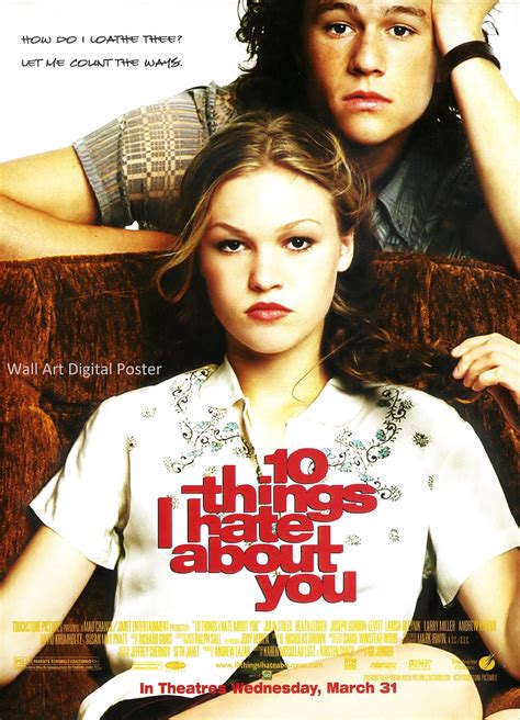 10 things i hate about you movie poster wall art digital etsy