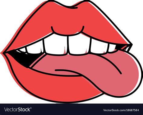 Pop Art Lips With Tongue Out Royalty Free Vector Image