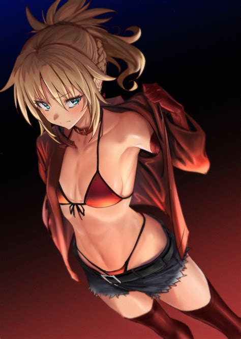 Blue Eyes Small Boobs Blonde Fate Series Fategrand Order Mordred Fateapocrypha Black