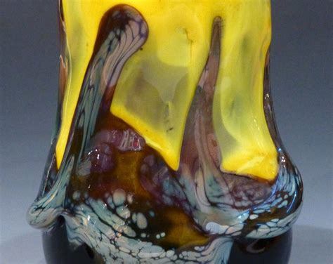 Blown Glass Wine Cup George Watson Signed Iridescent Silver Etsy