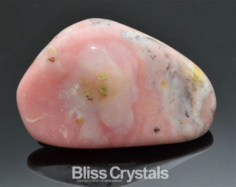 31 Gm Jumbo Pink Opal Palm Stone Crystal Tumbled By Blisscrystals Pink