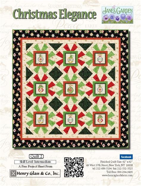 Christmas Elegance Quilt 2 Projects Henry Glass And Co Inc