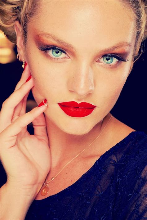 Candice Swanepoel Red Eye Shadow And Red Lips Provocatively Sexy Pinterest Jean Paul