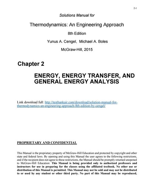 Traditional thermodynamics bargains more with the plainly visible properties of the picked framework and the properties are thinks about in general. Download solution manual for thermodynamics an engineering ...