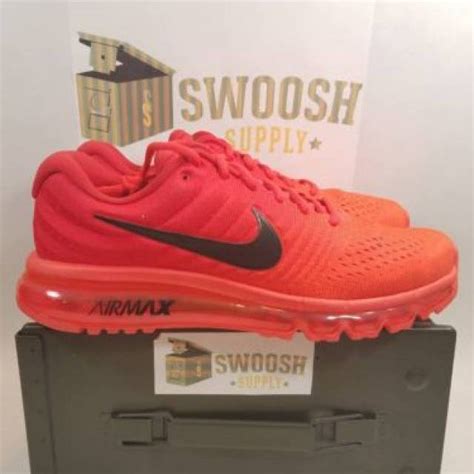 Nike Air Max 2017 Running Shoes New Bright Crimson Red Black Size