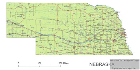 Nebraska State Map With Cities Little Pigeon River Map