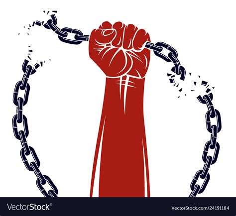 Strong Hand Clenched Fist Fighting For Freedom Vector Image