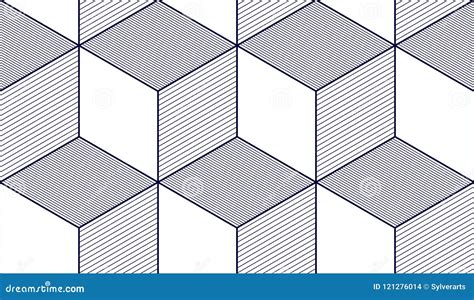 Geometric Cubes Abstract Seamless Pattern 3d Vector Background Stock
