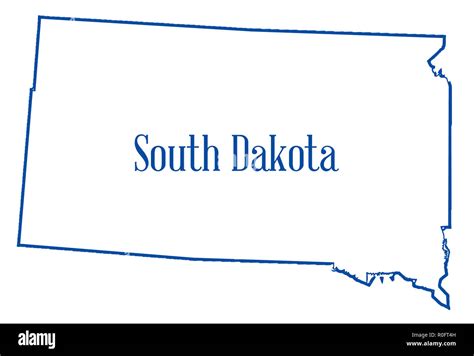 Outline Map Of The State Of South Dakota Isolated Stock Photo Alamy