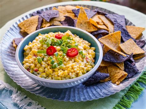 Cut each biscuit into 2 half moons to make 48 biscuit pieces. Creamy Corn and Chile Dip Recipe | Trisha Yearwood | Food ...