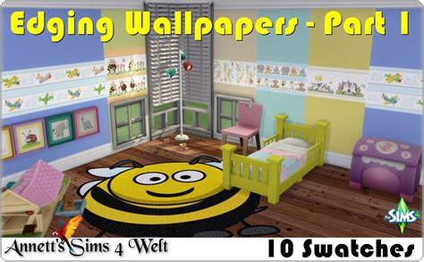 Sims 4 Ccs The Best Edging Wallpapers Part 1 By Annett85