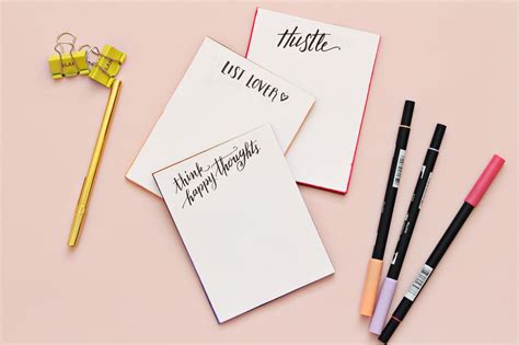 Diy Hand Lettered Notepads Lily And Val Living