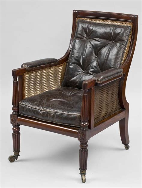 Antique georgian regency mahogany trafalgar open office desk / dining armchair. Antique English Regency Mahogany Caned Armchair For Sale ...