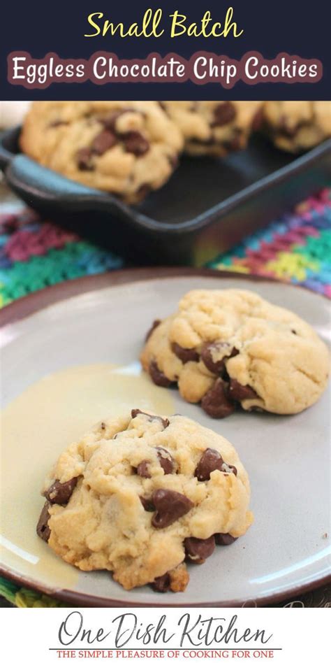 They are a great snack and can even be served with ice cream as desserts. Eggless Chocolate Chip Cookie Recipe | Small Batch | One Dish Kitchen | Recipe in 2020 ...