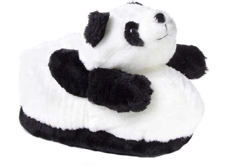 Womens Cute Pandas Animal Slippers Novelty Cozy Fuzzy Slippers Soft