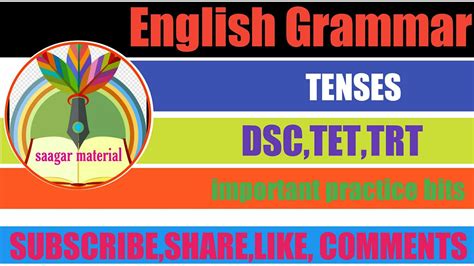 Saagarmaterial Dsc Tet English Grammar Tenses Imp Practice Bits